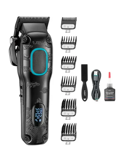 Hair Clipper with Intelligent LED Digital Display, Powerful Motor Noise Reduction Dual Charging Hair Clipper V-016 - Blue