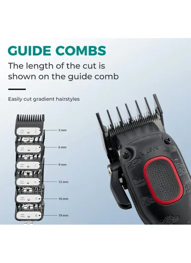 Hair Clipper with Intelligent LED Digital Display, Powerful Motor Noise Reduction Dual Charging Hair Clipper V-016 - Blue