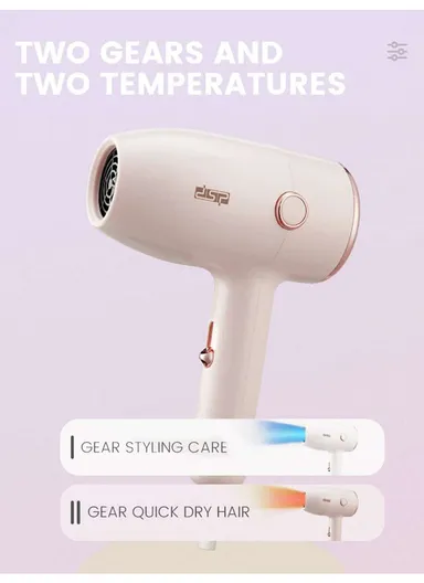 1200W 21500RPM Portable High-Speed Hair Dryer, Adjustable Speed &amp; Temperature Level Hair Dryer with Cold Air Function 30312 - Mellow Pink