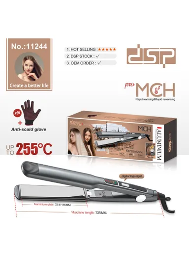 65W Professional Hair Straightener with 360° Rotatable Swivel Cord,  Adjustable 5 Level Temperature Hair Straightener with LED Indicator 11244