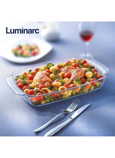 2-Pcs Rectangular Glass Baking Dish Set, 3.3L &amp; 1.9L P5604 