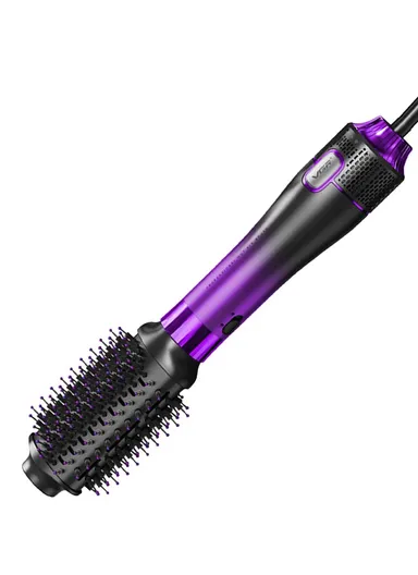 Professional 4-in-1 Hot Air Brush, 1000-1100W, 4 Styling Heads, Adjustable Heat, Rapid Drying &amp; Styling V-484 - Purple 