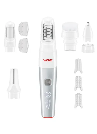 Women's 5-in-1 Professional Waterproof Lady Trimmer Set, Rechargeable Body Epilator with LED Display V-752