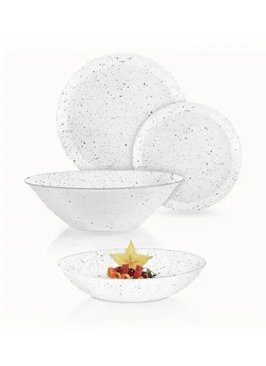 19Pcs Speckled Glass Dinnerware Set, Elegant &amp; Durable Tableware for Formal &amp; Casual Dining V3831 