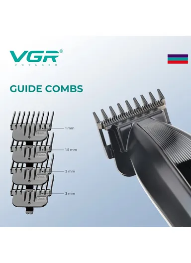 Professional Rechargeable Hair Clipper, 8000 RPM Electric Trimmer with DLC Blades &amp; Adjustable Cutting Length V-974 - Gold