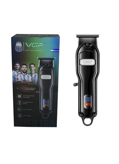 Professional Rechargeable Electric Hair Trimmer, Adjustable T-Blade Hair Trimmer with LED Battery Display V-297