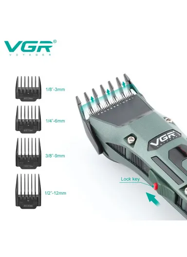 Professional Rechargeable Cordless Hair Clipper with Charging Base , Ceramic &amp; Powder Metallurgy Blades Hair Clipper with LED Battery Display V-696