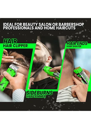 Rechargeable Professional Grooming Barber Kit Set, Hair Clipper, Trimmer &amp; Shaver with LED Display, Guide Comb &amp; Plug-and-Play Feature 80105 - Yellow