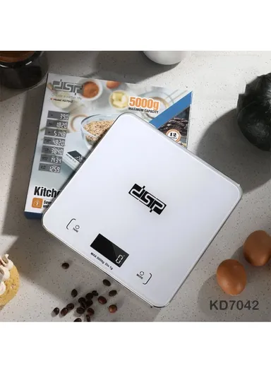 5kg Electronic Kitchen Scale with Digital LCD Display KD7042 - White