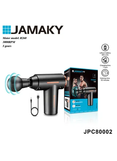 3000 RPM 5-Gear Adjustable Muscle Massage Gun, 500mAh Rechargeable Massage Gun, Portable Multi-Purpose Recovery Muscle Gun JPC80002