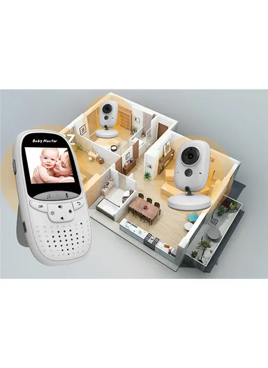 Baby Monitor with 2.0" LCD Screen, Night Vision, Talk Back, Lullabies, Temperature Sensor, Feeding Alarm, Long Range Signal (260m), VOX Mode &amp; Multilingual Support VB602