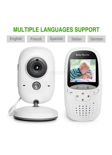 Baby Monitor with 2.0" LCD Screen, Night Vision, Talk Back, Lullabies, Temperature Sensor, Feeding Alarm, Long Range Signal (260m), VOX Mode &amp; Multilingual Support VB602