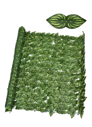 1 × 3m Artificial Grass Mat, Colorful Printed Watermelon Leaves Wall Panel for Garden, Balcony &amp; Home Decoration