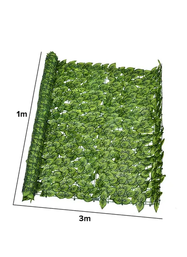 1 × 3m Artificial Grass Mat, Colorful Printed Watermelon Leaves Wall Panel for Garden, Balcony &amp; Home Decoration