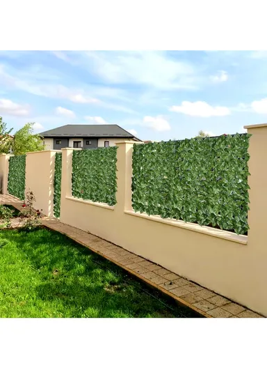 1 × 3m Artificial Grass Mat, Colorful Printed Watermelon Leaves Wall Panel for Garden, Balcony &amp; Home Decoration