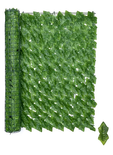 1 × 3m Artificial Grass Mat, Colorful Printed Grape Leaves Wall Panel for Garden, Balcony &amp; Home Decoration