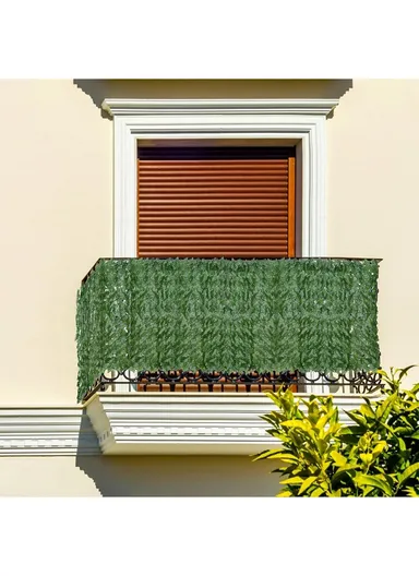 1m × 3m Artificial Grass Mat, Colorful Printed Sweet Potato Leaves Wall Panel for Garden, Balcony &amp; Home Decoration