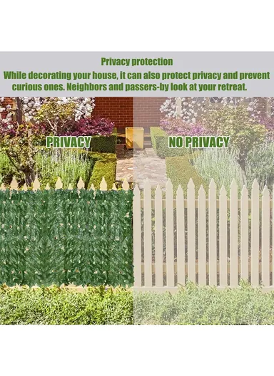 1m × 3m Artificial Grass Mat, Colorful Printed Sweet Potato Leaves Wall Panel for Garden, Balcony &amp; Home Decoration