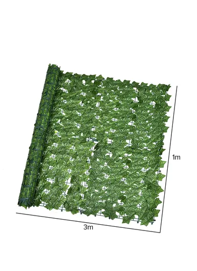 1m × 3m Artificial Grass Mat, Colorful Printed Sweet Potato Leaves Wall Panel for Garden, Balcony &amp; Home Decoration