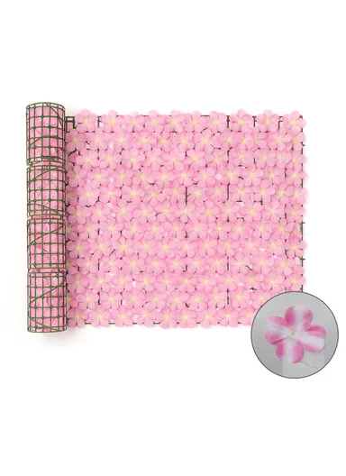 1 × 3m Artificial Hydrangea Flower Wall Panel, Indoor &amp; Outdoor Wall Decoration - Pink