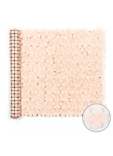 1 × 3m Artificial Hydrangea Flower Wall Panel, Indoor &amp; Outdoor Wall Decoration - Peach