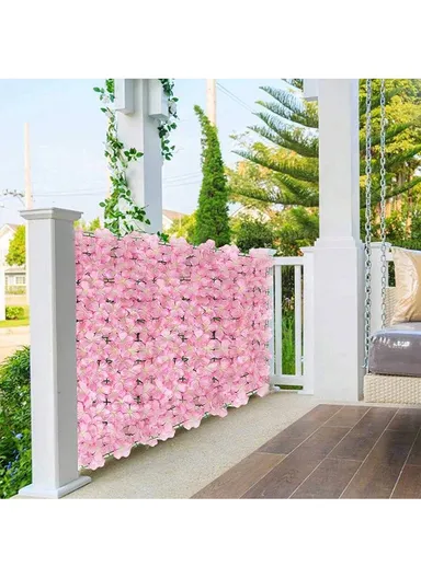1 × 3m Artificial Hydrangea Flower Wall Panel, Indoor &amp; Outdoor Wall Decoration - Peach