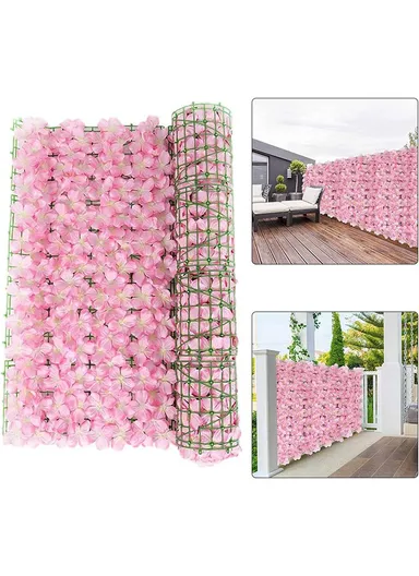 1 × 3m Artificial Hydrangea Flower Wall Panel, Indoor &amp; Outdoor Wall Decoration - Peach