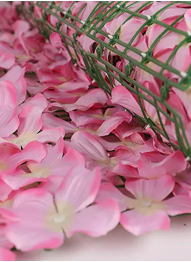 1 × 3m Artificial Hydrangea Flower Wall Panel, Indoor &amp; Outdoor Wall Decoration - Peach