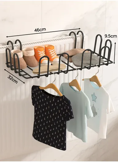 Iron Horse Rail, Indoor &amp; Portable Space Saving Clothes Drying Rack (L41 x D22 x H10)cm - Black