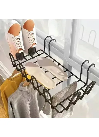 Iron Horse Rail, Indoor &amp; Portable Space Saving Clothes Drying Rack (L41 x D22 x H10)cm - Black