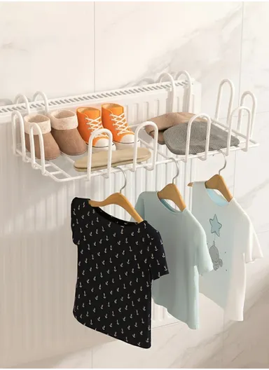 Iron Horse Rail, Indoor &amp; Portable Space Saving Clothes Drying Rack (L41 x D22 x H10)cm - White