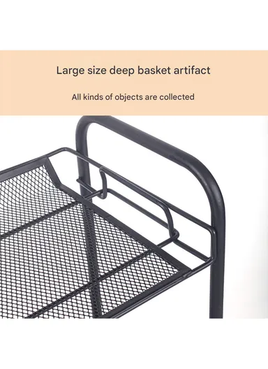 2-Tier Shelves Space Saving Utility Decoration Storage Rack (L36 x W17 x H33) cm - Black