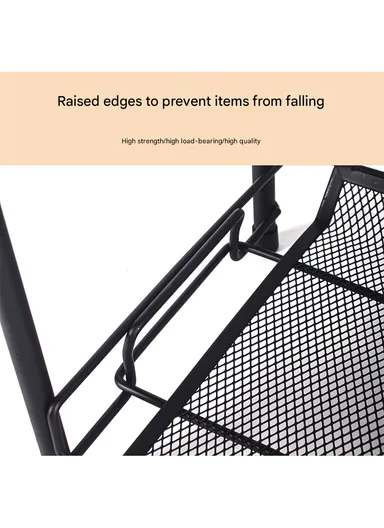 2-Tier Shelves Space Saving Utility Decoration Storage Rack (L36 x W17 x H33) cm - Black