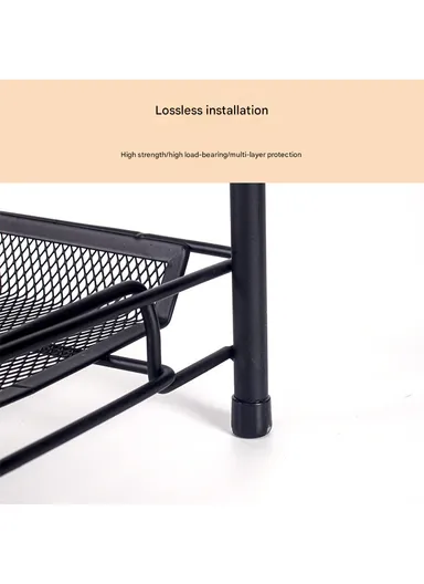 2-Tier Shelves Space Saving Utility Decoration Storage Rack (L36 x W17 x H33)cm - White