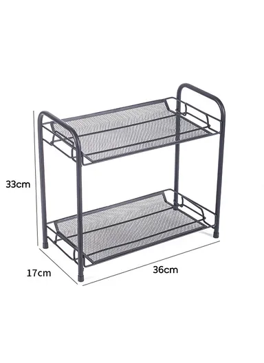 2-Tier Shelves Space Saving Utility Decoration Storage Rack (L36 x W17 x H33)cm - White