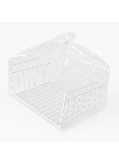 Under-Shelf Iron Hanging Storage Basket Organizer With Side Handles, Space Saving Clip On Rack For Kitchen, Closet &amp; Office (W40 x D25 x H14)cm – White