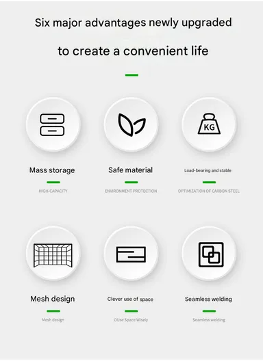 Under-Shelf Iron Mesh Storage Basket Organizer (W44 x D25 x H15)cm – White