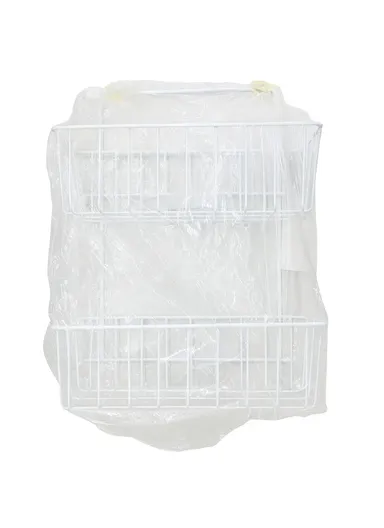 Iron Storage Rack Organizer, 2-Layer Wall Hanging Rack, Kitchen Storage Baskets, Bathroom accessories (L25.5 x W10 x H33.5) cm - White