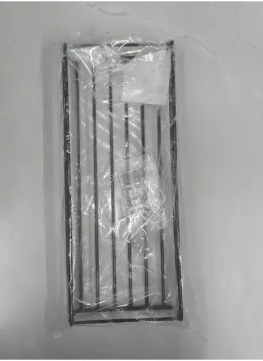 Hanging Door Rear Rack Grid Storage Basket with Hook, Over-Cabinet Organizer for Kitchen, Bathroom &amp; Balcony (L23 x W11 x H27)cm - Black