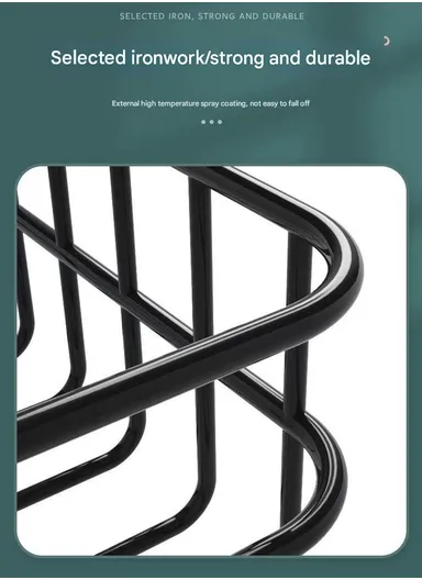 Bathroom organizer, Iron bathroom rack wall-mounted shower gel storage rack, toilet punch-free wash rack (L27.5 x W10 x H10) cm - Black