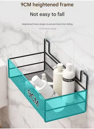 Bathroom Organizer Rack - Spacious Stainless Steel Shelf, Tool-Free Installation, Holds All Your Essentials Neatly (L36 x W16 x H15)cm - White
