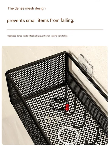 Bathroom Tissue Holder, Wall-Mounted Punch-Free Household Wash Basin Cosmetics Storage Disposable Face Towel Rack (L40 x W13.5 x H19.5) cm - White