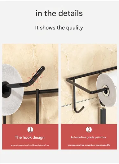 2-Layer Kitchen Organizer Wall-Mounted Pantry &amp; Towel Rack (L30 x W14 x H40)cm - White