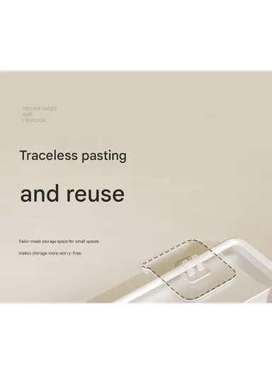 2-Layer Kitchen Organizer, Refrigerator Side Rack with Roll Holder &amp; 5 Hooks CY-0236 (W29.5 x D16 x H39.5)cm - White