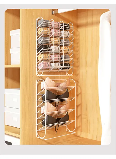 4-layer Iron Storage Shelf, Display Stand Metal Storage Holder Bedroom Dormitory Wall Mounted Hanger Rack (L36 x W16 x H15)cm - Black