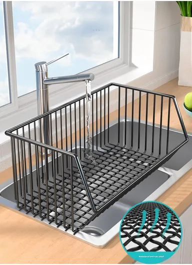 4-Tier Kitchen Vegetable &amp; Fruit Cart, Stackable Iron Basket Storage Rack with Wheels CY-0202 - Black / 40cm