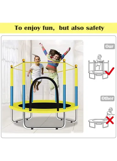 140cm Garden Trampoline 122cm Total Height 30cm Off-Floor Height 100kg Maximum Load Capacity with Safety Net-Mesh LBA55 - Red