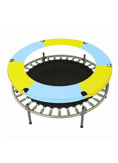 140cm Garden Trampoline 122cm Total Height 30cm Off-Floor Height 100kg Maximum Load Capacity with Safety Net-Mesh LBA55 - Blue &amp; Yellow