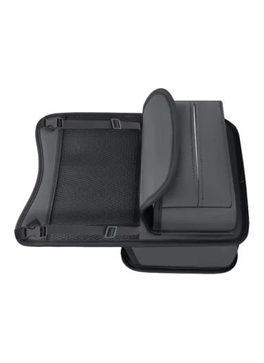 Universal Car Seat Back Organizer PU Leather Storage Bag Center Hanger Between Seats - Black