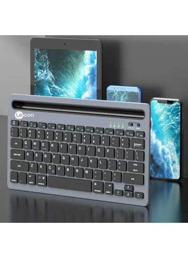  Universal Wireless Bluetooth-Compatible Keyboard for Laptop, Phone &amp; Tablet KB100 - Grey